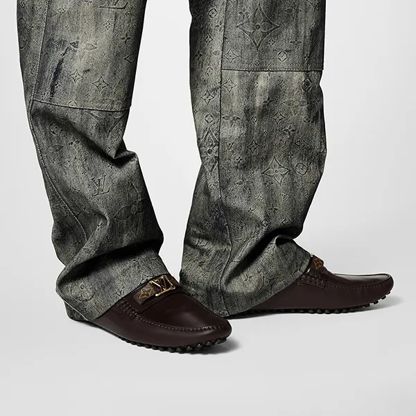 Giày Lười Nam Louis Vuitton LV Hockenheim Moccasin 1AAN4B Màu Nâu Size 6.5 - Giày - Vua Hàng Hiệu