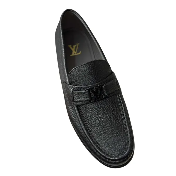 Giày Lười Nam Louis Vuitton LV Hockenheim Moccasin Shoes 1ADDML Màu Đen Size 6