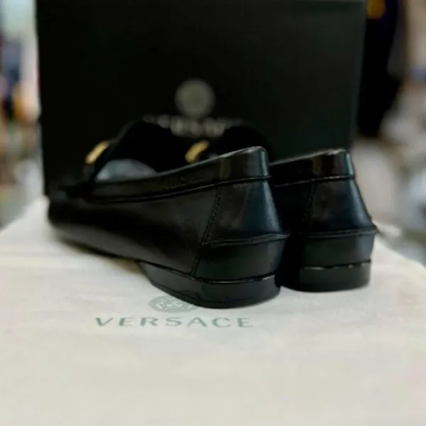 Giày Lười Nam Versace With Gold Logo Hardware Black 024484 Màu Đen Size 39 - Giày - Vua Hàng Hiệu