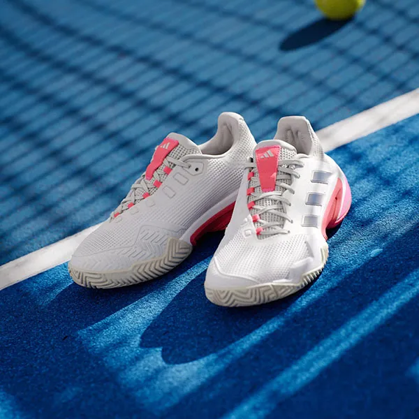 Giày Pickeball/Tenis Adidas Barricade 13 WMNS Cloud White / Champagne Met Màu Hồng Trắng Size 38.5 - Pickleball - Vua Hàng Hiệu