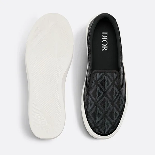 Giày Slip On Nam Dior B101 Black 3SN296ZPP-H900 Màu Đen Họa Tiết Size 39 - Giày - Vua Hàng Hiệu