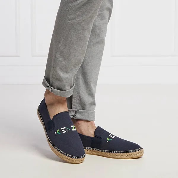 Giày Slip On Nam Kenzo Espadrilles FB65ES186F71 Màu Xanh Navy Size 40
