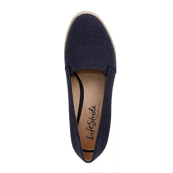 Giày Slip On Nữ Lifestride Kamilla Slip On Wedge Espadrille Màu Xanh Navy Size 37