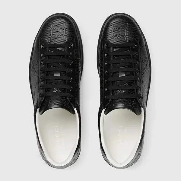Giày Sneaker Gucci Perforated GG Embossed New Ace Leather Màu Đen Size 7.5 - Giày - Vua Hàng Hiệu