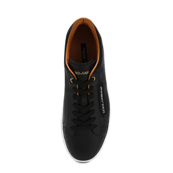Giày Sneaker Nam Dolce & Gabbana D&G Leather Lace-Up Roma Màu Đen Size 39.5