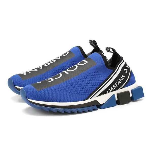 Giày Sneaker Nam Dolce & Gabbana D&G Sorrento Logo-Stripe Sock Màu Xanh Dương Size 40