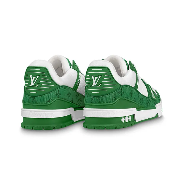 Giày Sneaker Nam Louis Vuitton LV Trainers Green 1A9JHX Màu Xanh Trắng Size 39.5