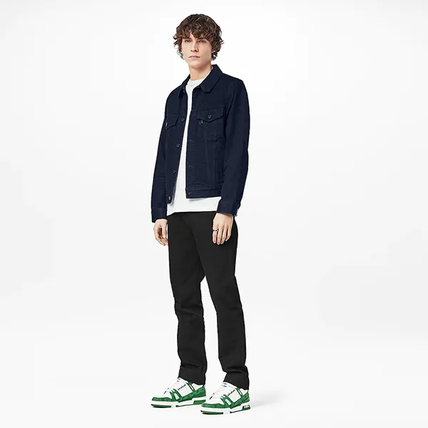 Giày Sneaker Nam Louis Vuitton LV Trainers Green 1A9JHX Màu Xanh Trắng Size 39.5