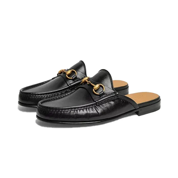 Giày Sục Nam Gucci Horsebit Leather Slipper Loafers Màu Đen Size 6