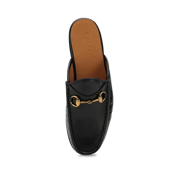 Giày Sục Nam Gucci Horsebit Leather Slipper Loafers Màu Đen Size 6