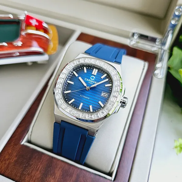 Đồng Hồ Nam Carnival Nautilus Automatic 8108G-VT-DCS-X Màu Xanh Bạc