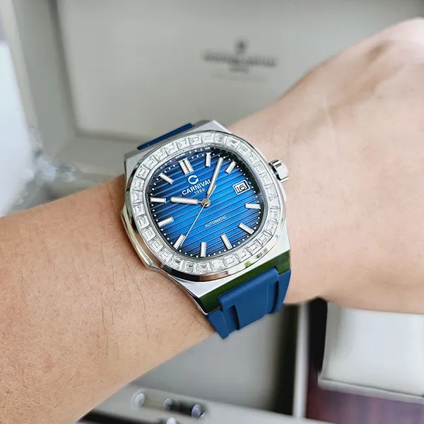 Đồng Hồ Nam Carnival Nautilus Automatic 8108G-VT-DCS-X Màu Xanh Bạc