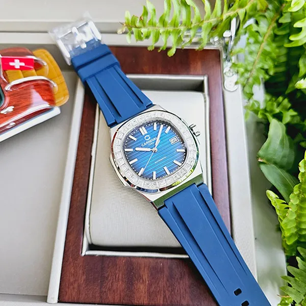 Đồng Hồ Nam Carnival Nautilus Automatic 8108G-VT-DCS-X Màu Xanh Bạc