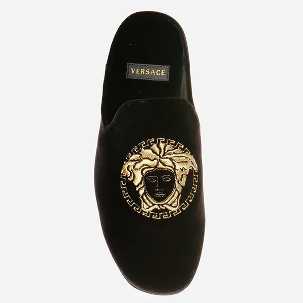 Giày Sục Versace Medusa Embroidery Velvet DSU6273 Màu Đen Size 39 - Giày - Vua Hàng Hiệu