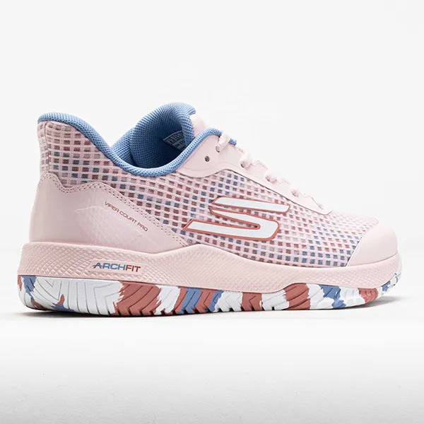 Giày Tennis/Pickleball Nữ Skechers Viper Court Pro Light Pink/Blue Màu Hồng/Xanh Size 38 - Pickleball - Vua Hàng Hiệu