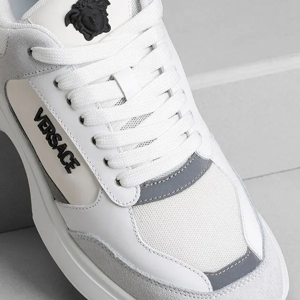 Giày Thể Thao Versace Leather Shoes Màu Trắng Xám Size 35 - Giày - Vua Hàng Hiệu