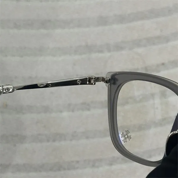 Gọng Kính Unisex Chrome Hearts Strapadictome Matte Graphite/Shiny Silver Màu Bạc - Kính mắt - Vua Hàng Hiệu