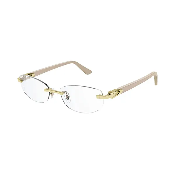 Gọng Kính Unisex Cartier CT0318O 004 Màu Be Vàng