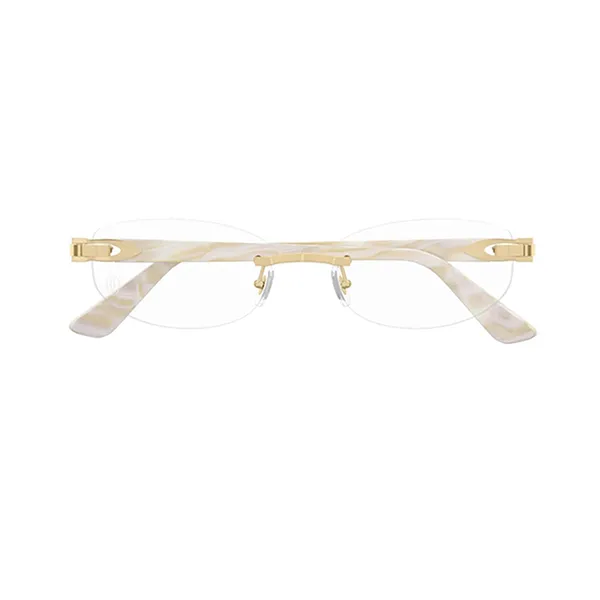 Gọng Kính Unisex Cartier CT0318O 005 Màu Trắng Ngà - Kính mắt - Vua Hàng Hiệu