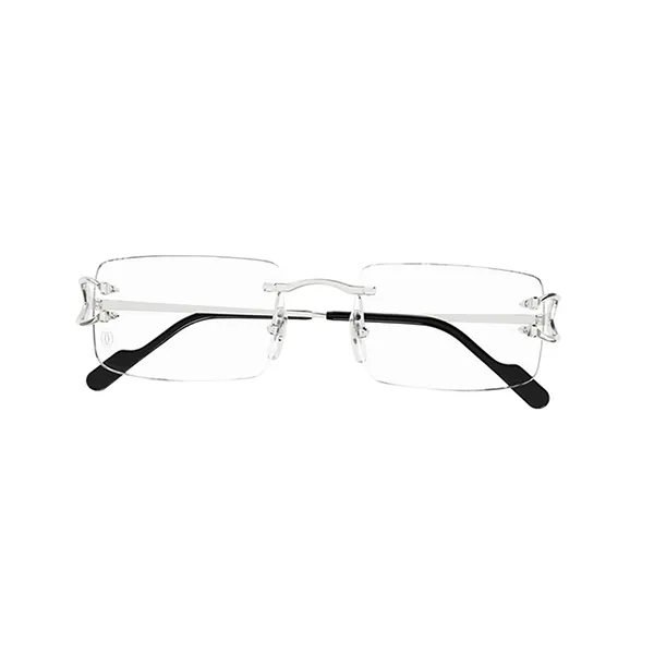 Gọng Kính Unisex Cartier CT0488O 002 Eyeglasses Màu Bạc Đen - Kính mắt - Vua Hàng Hiệu