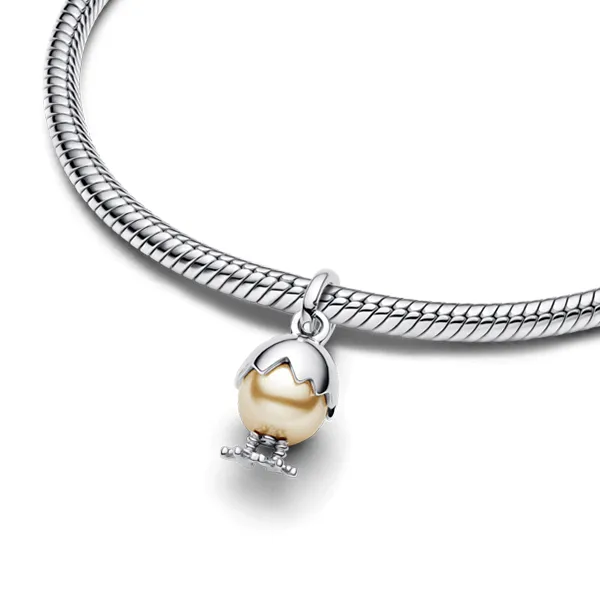Hạt Vòng Charm Pandora Silver Easter Egg Charm 793748C01 Màu Bạc