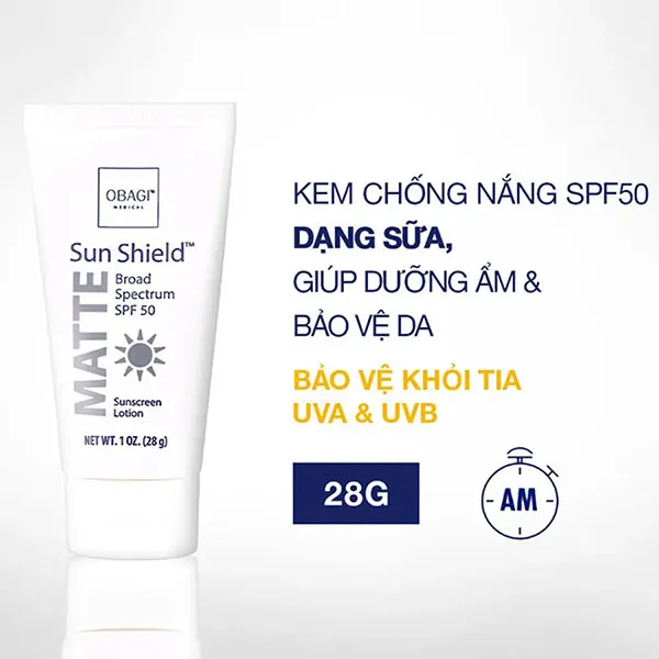 Kem Chống Nắng Phổ Rộng Obagi Sun Shield Matte Broad Spectrum SPF 50 28g - Kem chống nắng - Vua Hàng Hiệu