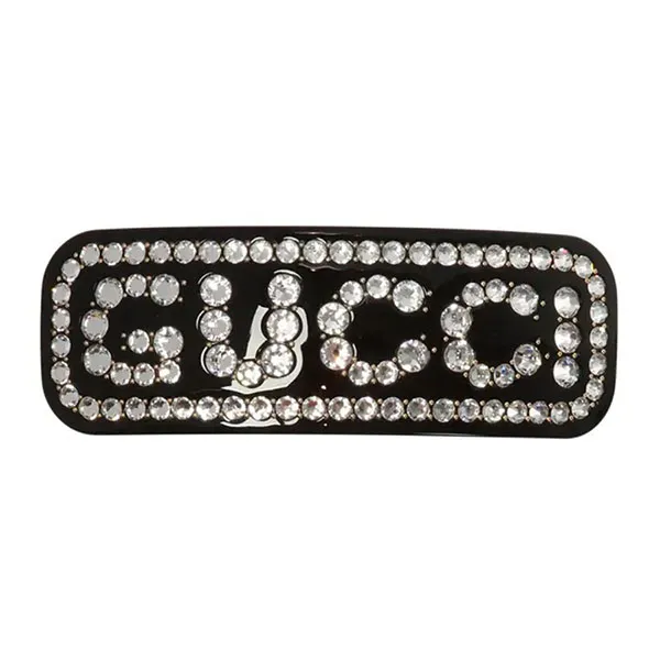 Kẹp Tóc Nữ Gucci Crystal Single Hair Barrette 590039 I4771 8519 Màu Đen