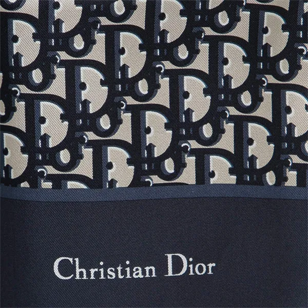 Khăn Choàng Dior Navy Blue Oblique Silk Stole Màu Xanh Navy