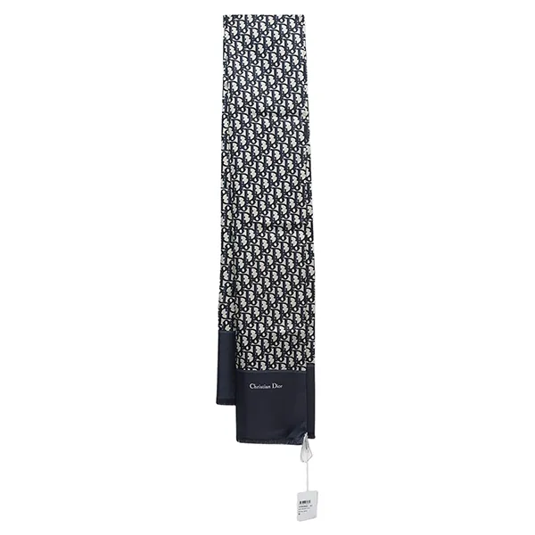 Khăn Choàng Dior Navy Blue Oblique Silk Stole Màu Xanh Navy