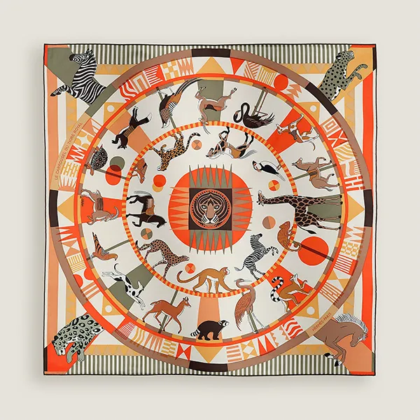 Khăn Nữ Hermès Le Carrousel Du Tigre Royal Scarf 90 Phối Màu - Thời trang - Vua Hàng Hiệu