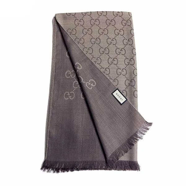 Khăn Quàng Cổ Gucci Brown GG Wool Scarf Màu Xám/Nâu - Thời trang - Vua Hàng Hiệu