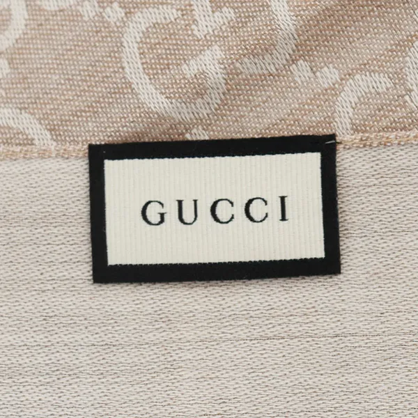 Khăn Quàng Cổ Unisex Gucci Wool Silk Scarf 165903 3G646 9500 Màu Be