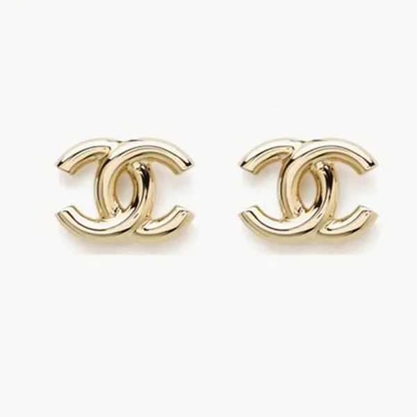 Khuyên Tai Nữ Chanel 25P CC Logo Gold Earrings Màu Vàng Gold