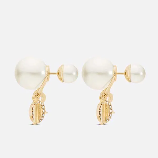 Khuyên Tai Nữ Dior Tribales Clip-On Earrings Màu Vàng Trắng