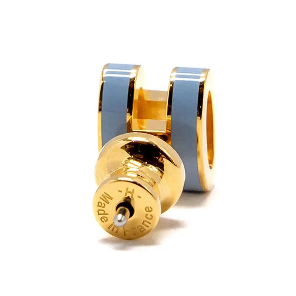 Khuyên Tai Nữ Hermès Mini Pop H Earrings Blue Màu Xanh Blue
