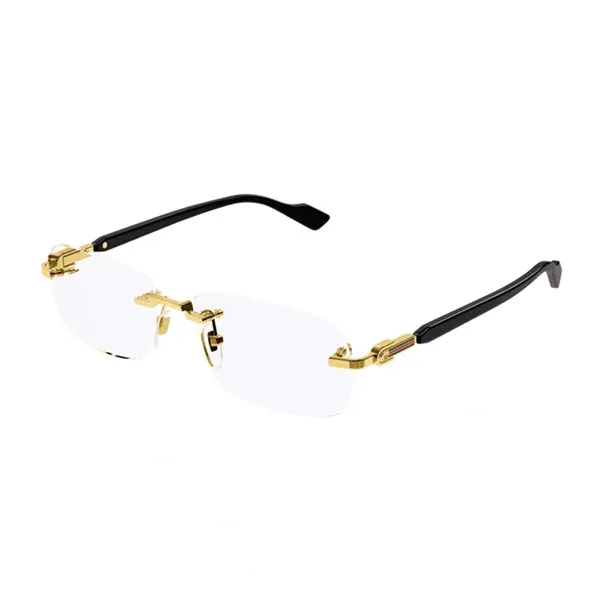 Kính Mắt Cận Nam Gucci GG1221O 001 Màu Đen Vàng - Kính mắt - Vua Hàng Hiệu