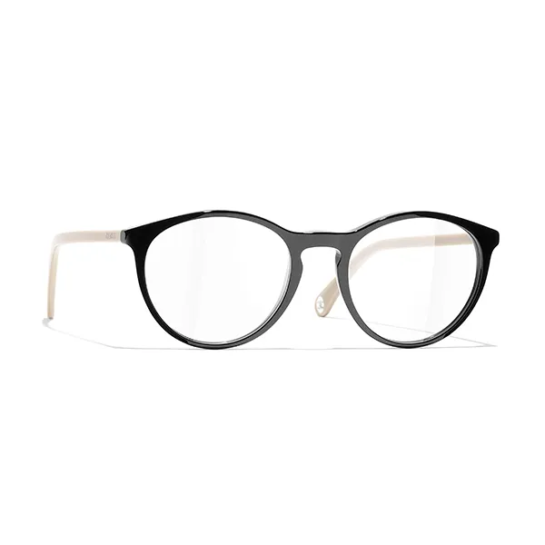 Kính Mắt Cận Nữ Chanel Eyeglasses Pantos 0CH3446 C942 Màu Đen Be