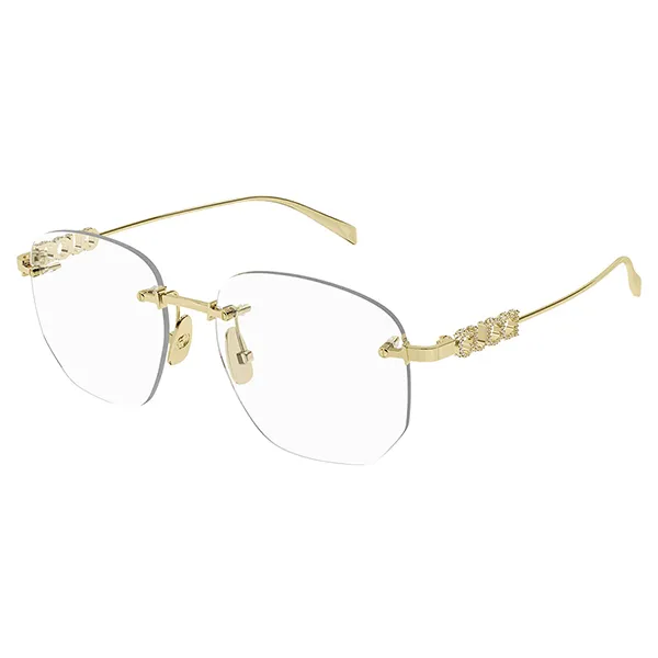 Kính Mắt Cận Nữ Gucci GG1806O 001 Yellow Gold Rectangular Glasses Màu Vàng Gold