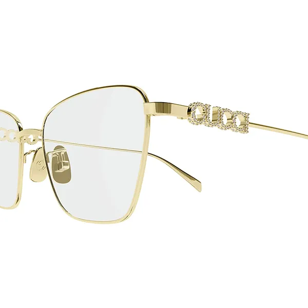 Kính Mắt Cận Nữ Gucci GG1807O 001 Yellow Gold Butterfly Glasses Màu Vàng Gold