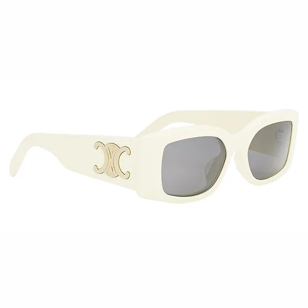Kính Mát Celine Triomphe Rectangle Sunglasses CL40282U 25A Màu Xám/Trắng - Kính mắt - Vua Hàng Hiệu