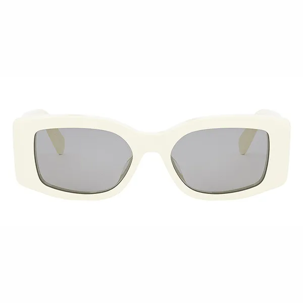 Kính Mát Celine Triomphe Rectangle Sunglasses CL40282U 25A Màu Xám/Trắng - Kính mắt - Vua Hàng Hiệu