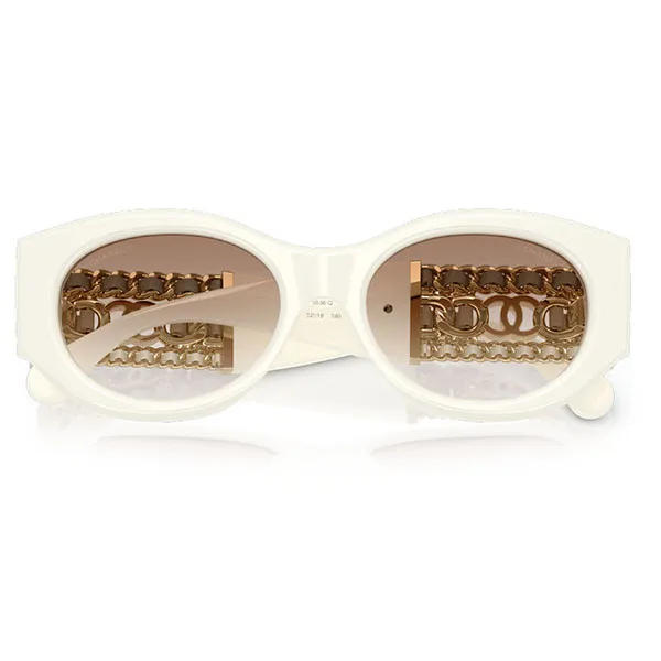 Kính Mát Chanel CH5536Q 125513 Màu Trắng - Nâu Size 52