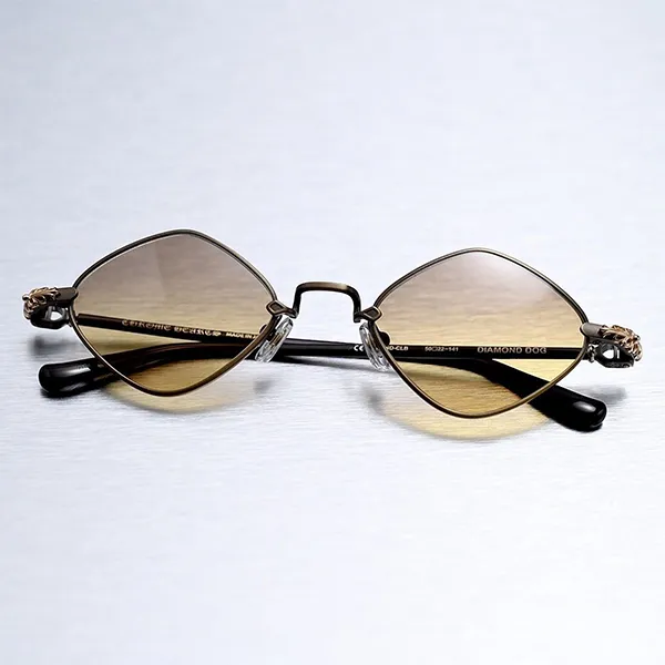 Kính Mát Chrome Hearts Diamond Dog Sand Classic Brown Sunglasses Màu Nâu