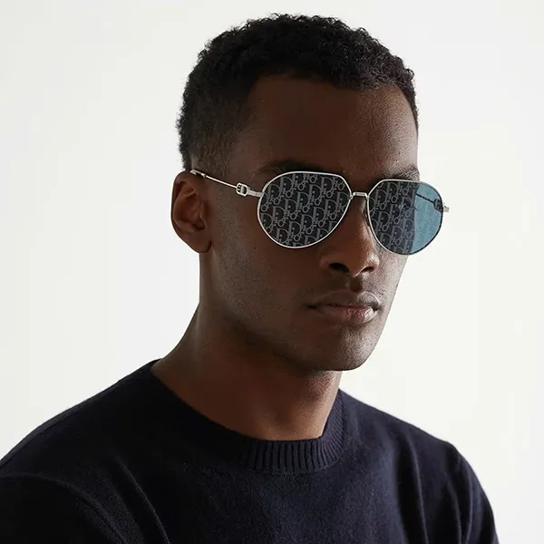 Kính Mát Dior CD Link A1U F0B8 Blue Dior Oblique Pilot Sunglasses Màu Xanh