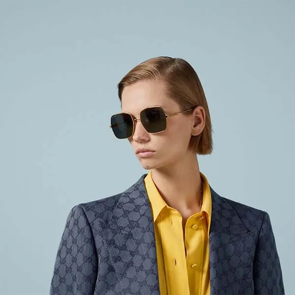 Kính Mát Gucci GG1434S 001 Sunglasses Màu Xám