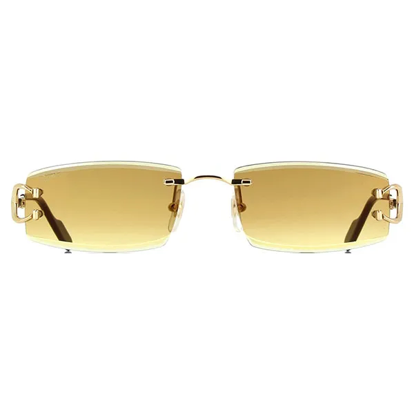 Kính Mát Nam Cartier Men's Sunglasses CT0465S 004 Màu Vàng Nâu