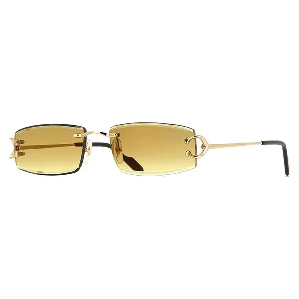 Kính Mát Nam Cartier Men's Sunglasses CT0465S 004 Màu Vàng Nâu