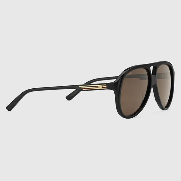 Kính Mát Nam Gucci Aviator Frame Sunglasses GG1288SA Màu Đen Nâu