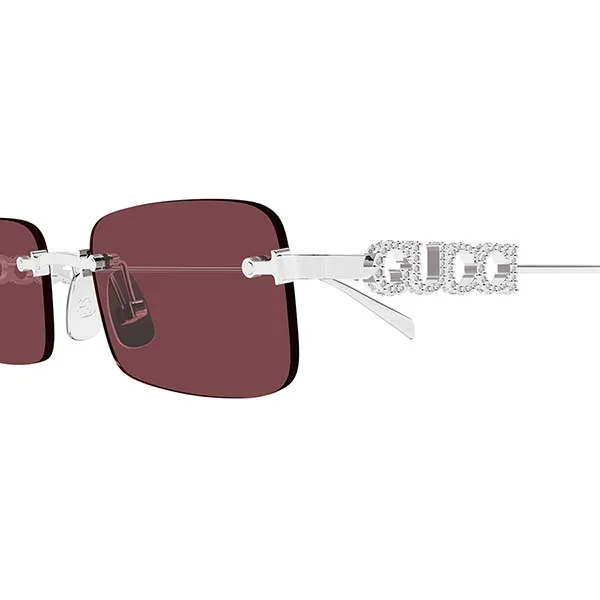 Kính Mát Nam Gucci GG1808S 004 Silver Red Sunglasses Màu Bạc Đỏ