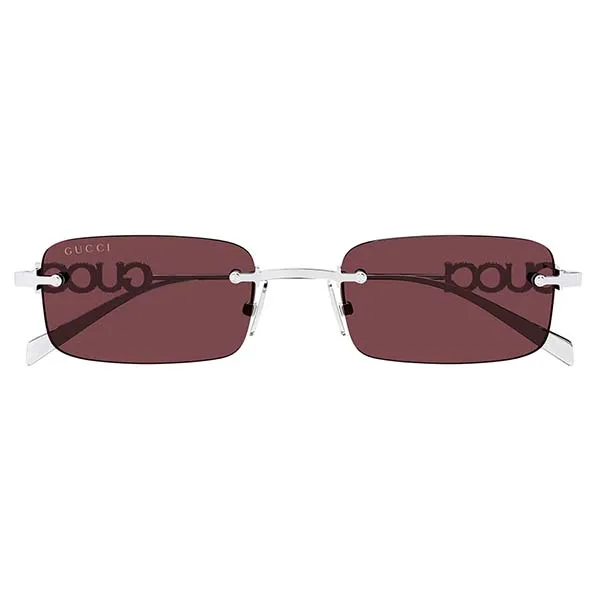 Kính Mát Nam Gucci GG1808S 004 Silver Red Sunglasses Màu Bạc Đỏ